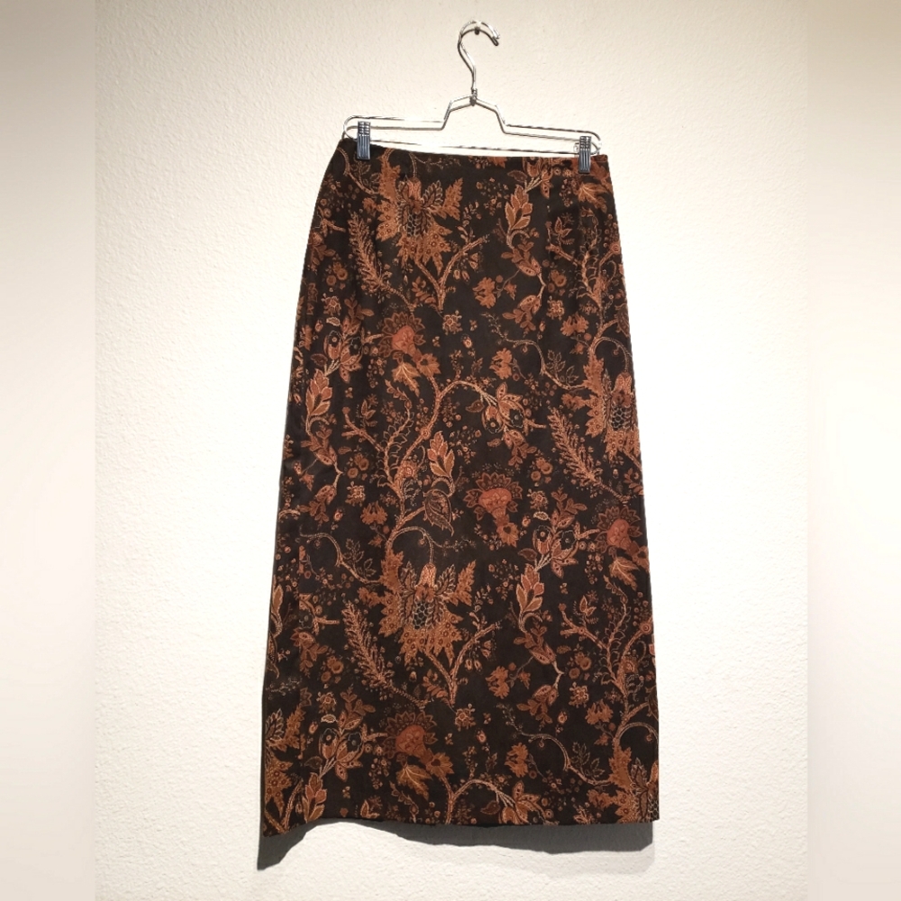 90's Vintage Paisley Tailored Skirt